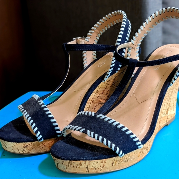 Charles David Navy Wedges Size 10 - Picture 1 of 2